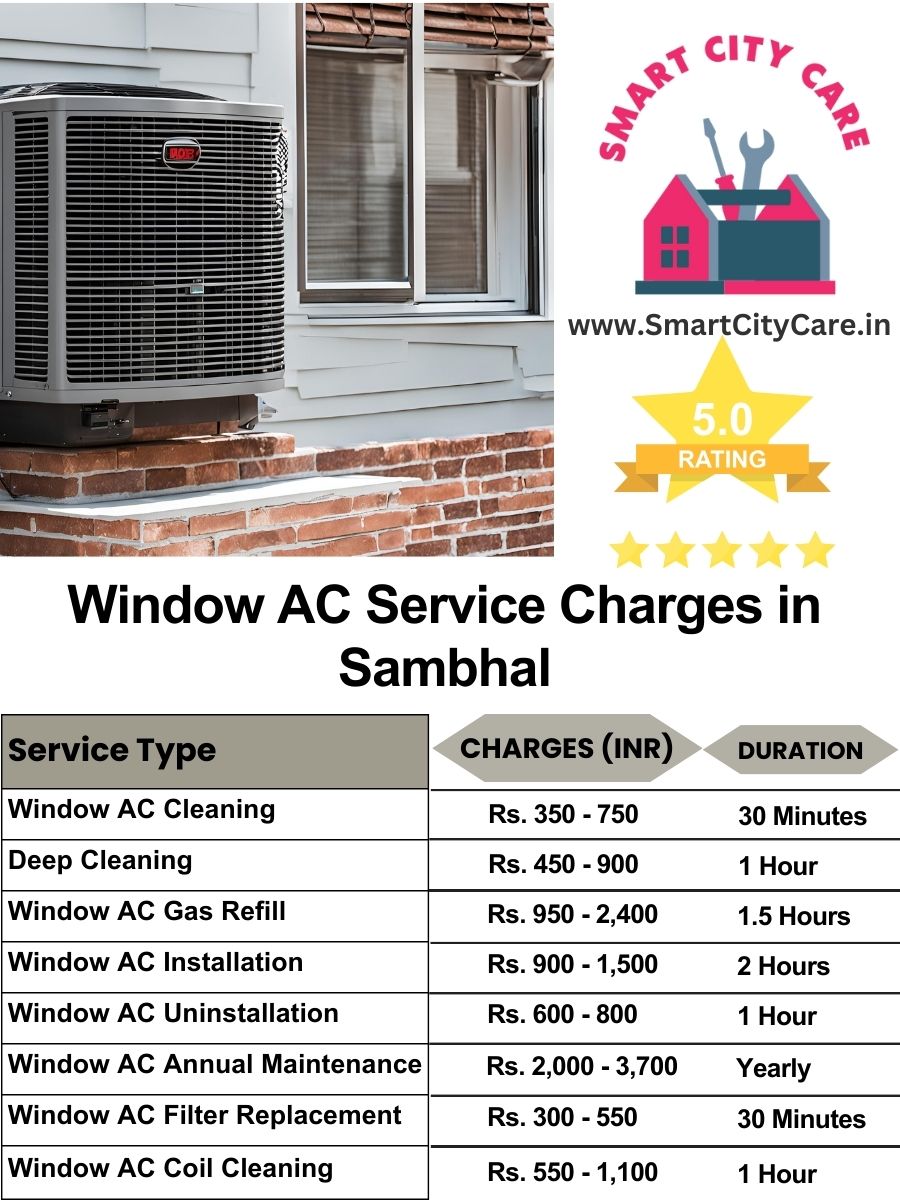 Window AC Service Charges list in Sambhal