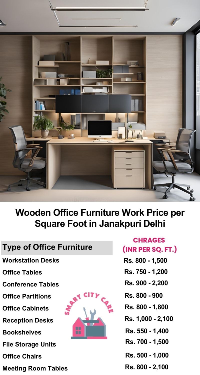 Wooden Office Furniture Work cost per Square Foot in Janakpuri,Delhi