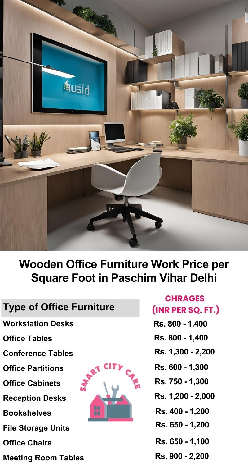 Wooden Office Furniture Work cost per Square Foot in Paschim Vihar,Delhi