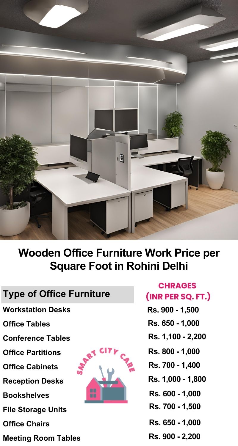 Wooden Office Furniture Work cost per Square Foot in Rohini,Delhi