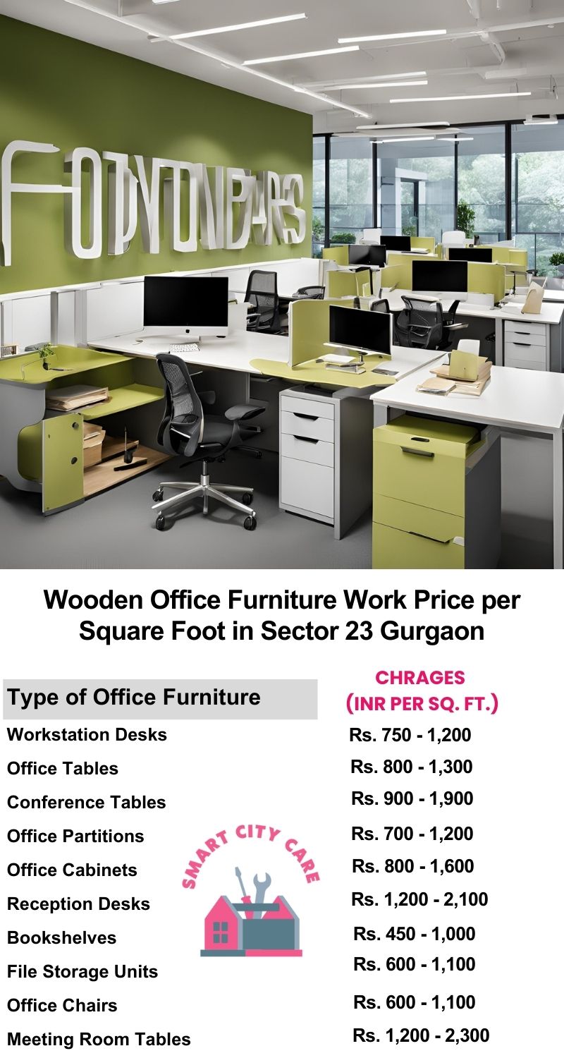 Wooden Office Furniture Work cost per Square Foot in Sector 23,Gurgaon